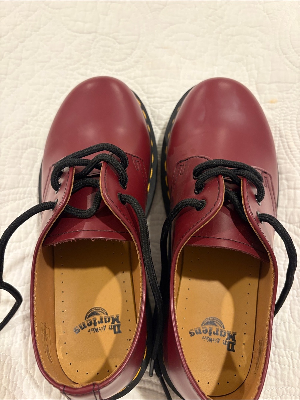 Dr. Martens Women's Burgundy Red 3-Eye Derby Shoes